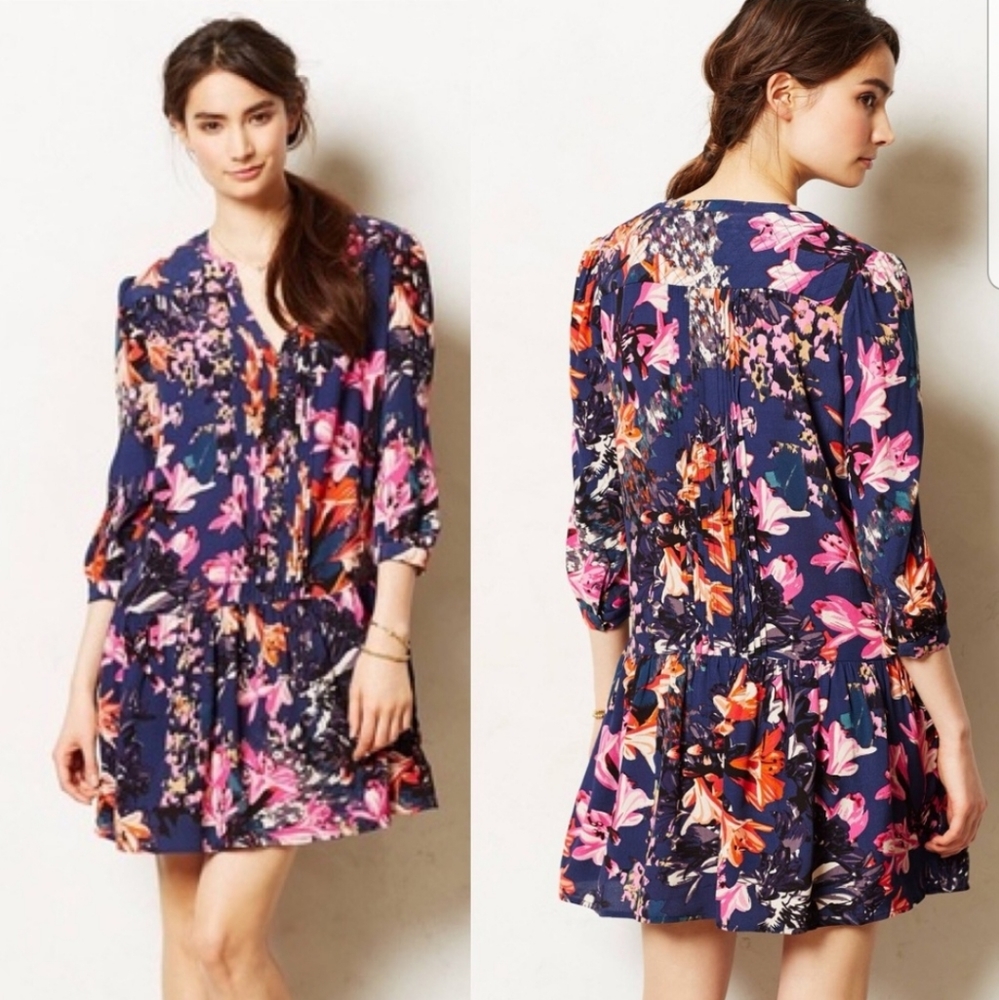 Anthropologie Maeve caravane floral tunic dress